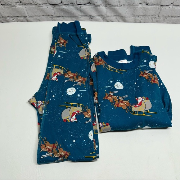 Hanna Andersson Kids Blue Santa Pajamas set Sz 169 cm US 14 organic cotton nwot - Picture 10 of 10